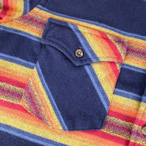 Proper Cloth CUSTOM Southwestern Aztec Print Long Sleeve Shirt SM Small Cotton - Picture 5 of 15